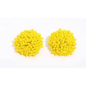 "Yellow Muegano" Bohemian Rice Seed Beaded Stud Earrings